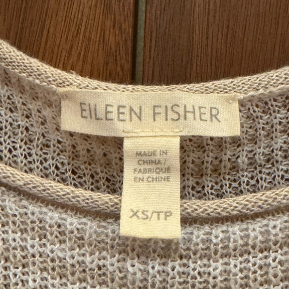 EUC Eileen Fisher linen Short Sleeve Knit Top oversized XS to S - Picture 2 of 9